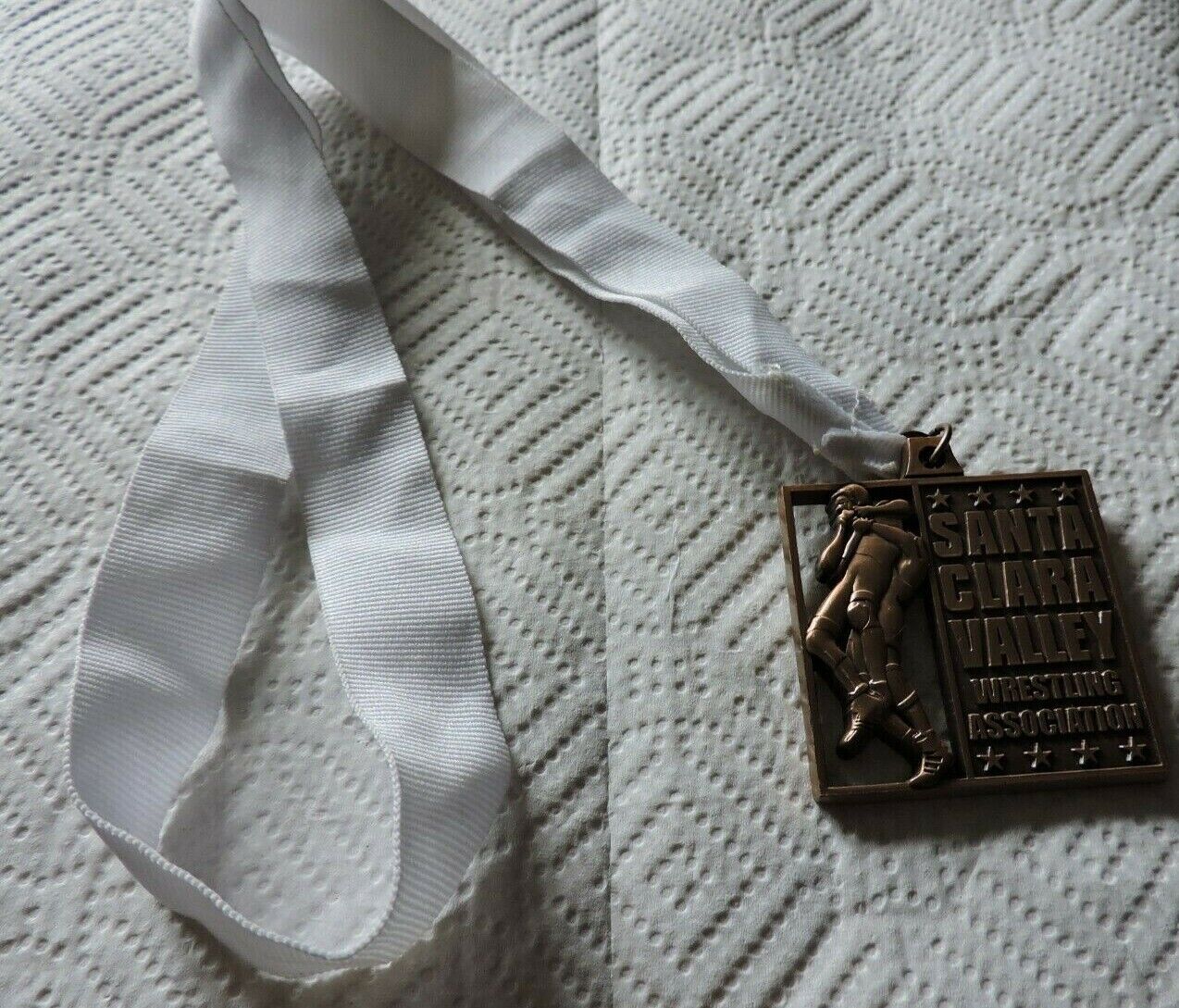 SANTA CLARA VALLEY WESTLING ASSSOCIATION-2 INCH SQUARE WITH WHITE RIBBON