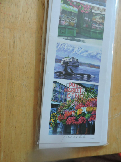 SIGNED PRINT OF THE PUBLIC MARKET IN SEATTLE WASHINGTON--ED NEWBOLD