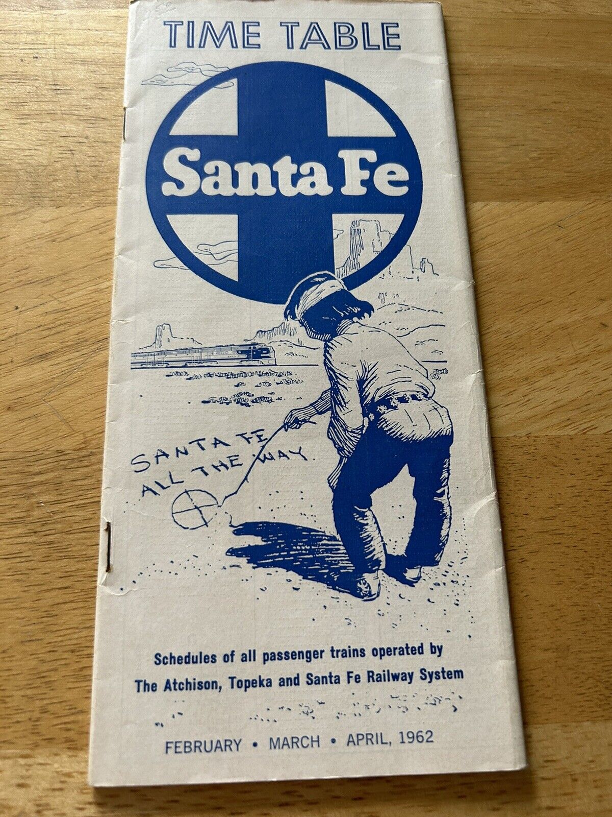 SANTA FE TIEMETABLE 1962 FEBRUARY, MARCH, APRIL
