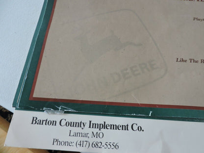 1991 John Deere Calendar, Barton County Implement Co.  Lamar, MO