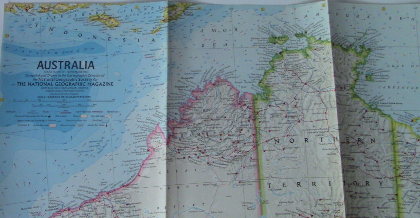 The National Geographic Magazine Map of Australia 1963
