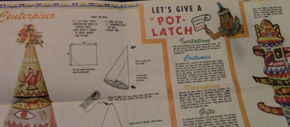 Vintage 1960's "Let's Give a Potlatch" (American Indian for Party) Poster