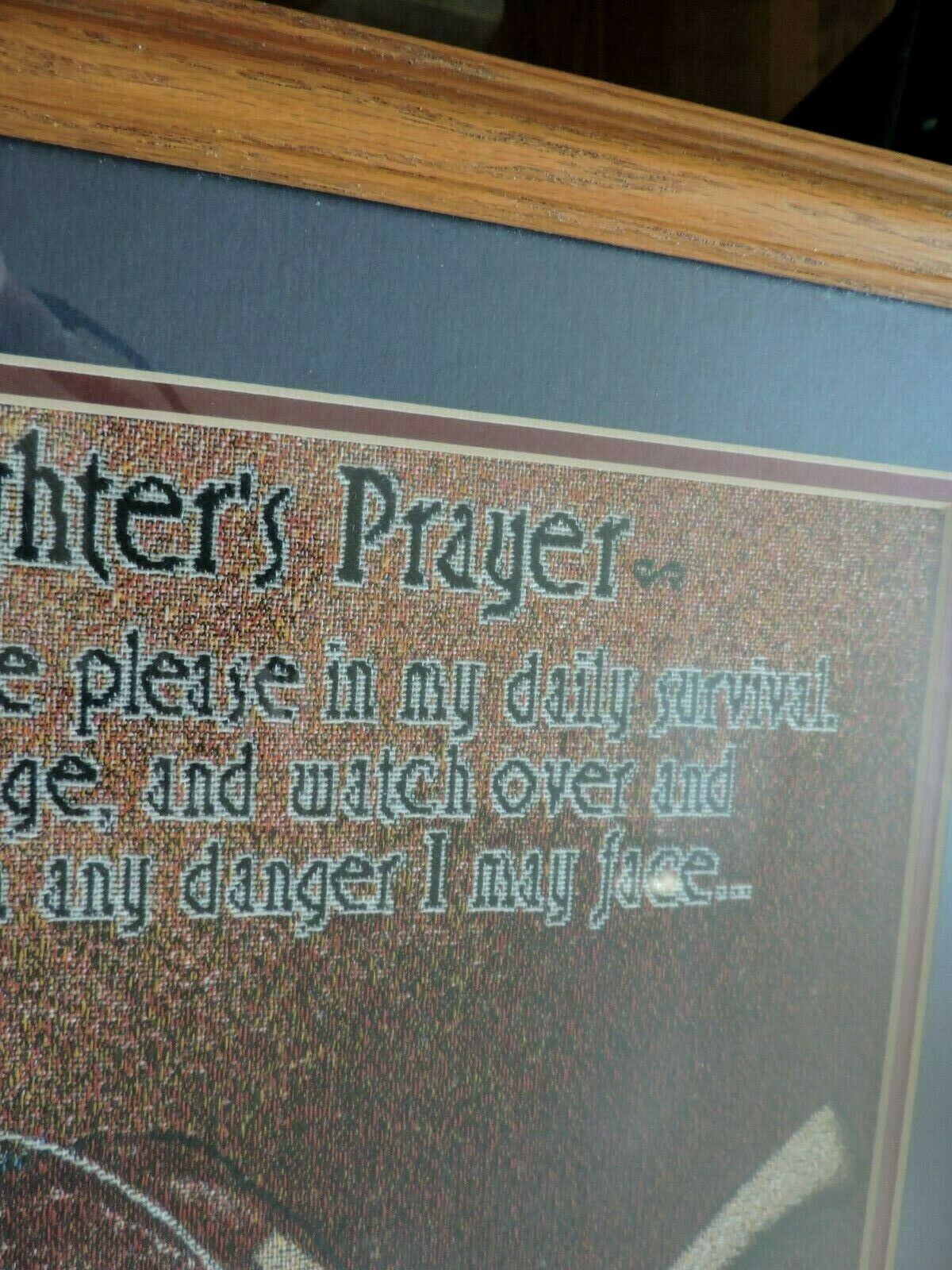 FIREFIGHTER'S PRAYER FRAMED ARTWORK  22X18 INCHES