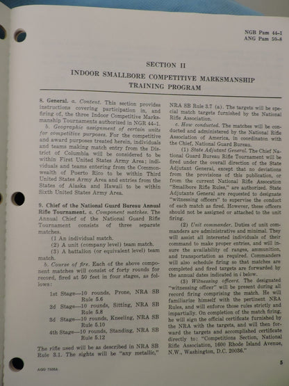 1965 COMPETITIVE MARKSMANSHIP TRAINING PROGRAM ARMY/AIR FORCE NGB ANG