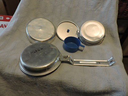 BSA-Aluminum Mess Kit--skillet  with lid/eating dish, pan with lid, cup