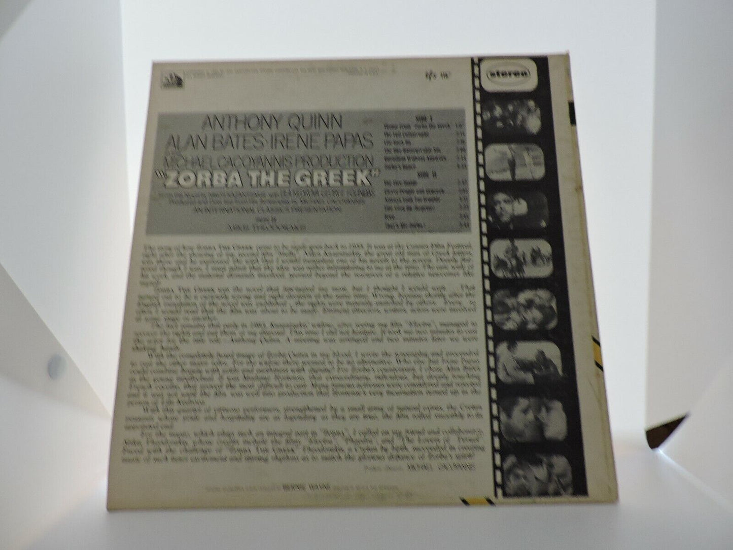 ZORBA THE GREEK  MUSIC BY: MIKIS THEODORAKIS RECORD ALBUM