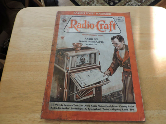RADIO CRAFT MAGAZINE APRIL  1934