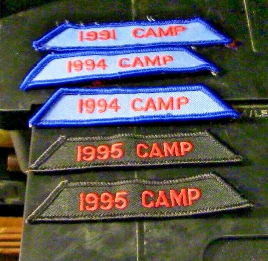 BSA-Cub Scouts:  Camp Segments, 1991, 1994 &1995 Patches (5 Segments total)