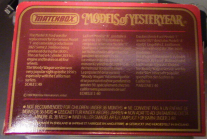 Matchbook Models of Yesterday 1930 Model A Ford (Y21) Carters Tested Seeds