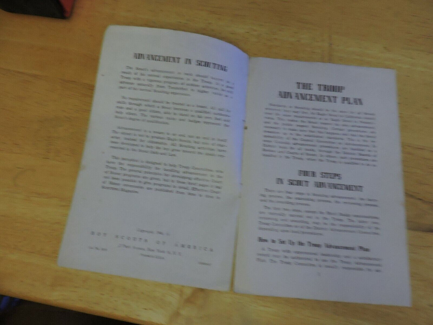 TROOP ADVANCEMENT PLAN BOY SCOUTS OF AMERICA 1946
