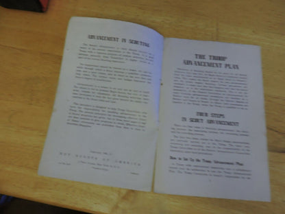 TROOP ADVANCEMENT PLAN BOY SCOUTS OF AMERICA 1946
