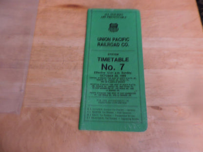 UNION PACIFIC RAILROAD CO. SYSTEM TIMETABLE NO. 7 1989