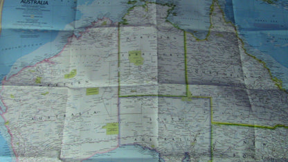 The National Geographic Magazine Map of Australia (Land of the Living Fossils)