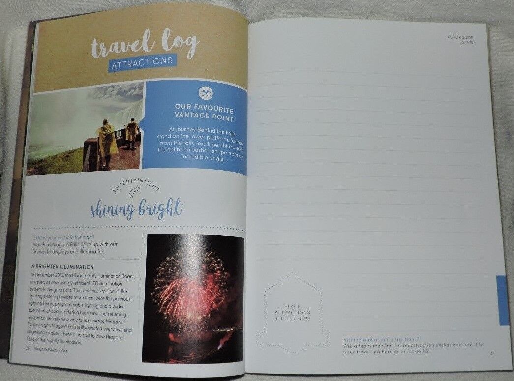 Niagara Parks Visitor Guide Travel Journal 2017-2018