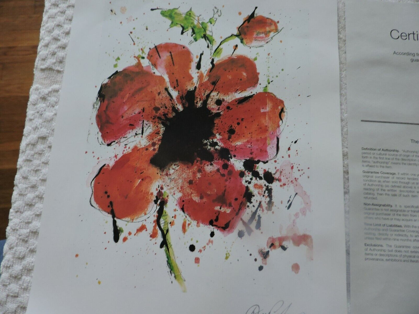 ARTIST:  DOMINIC PANGBORN--"ABSTRACT POPPY"  2015  91/4X7  INCHES/ COA