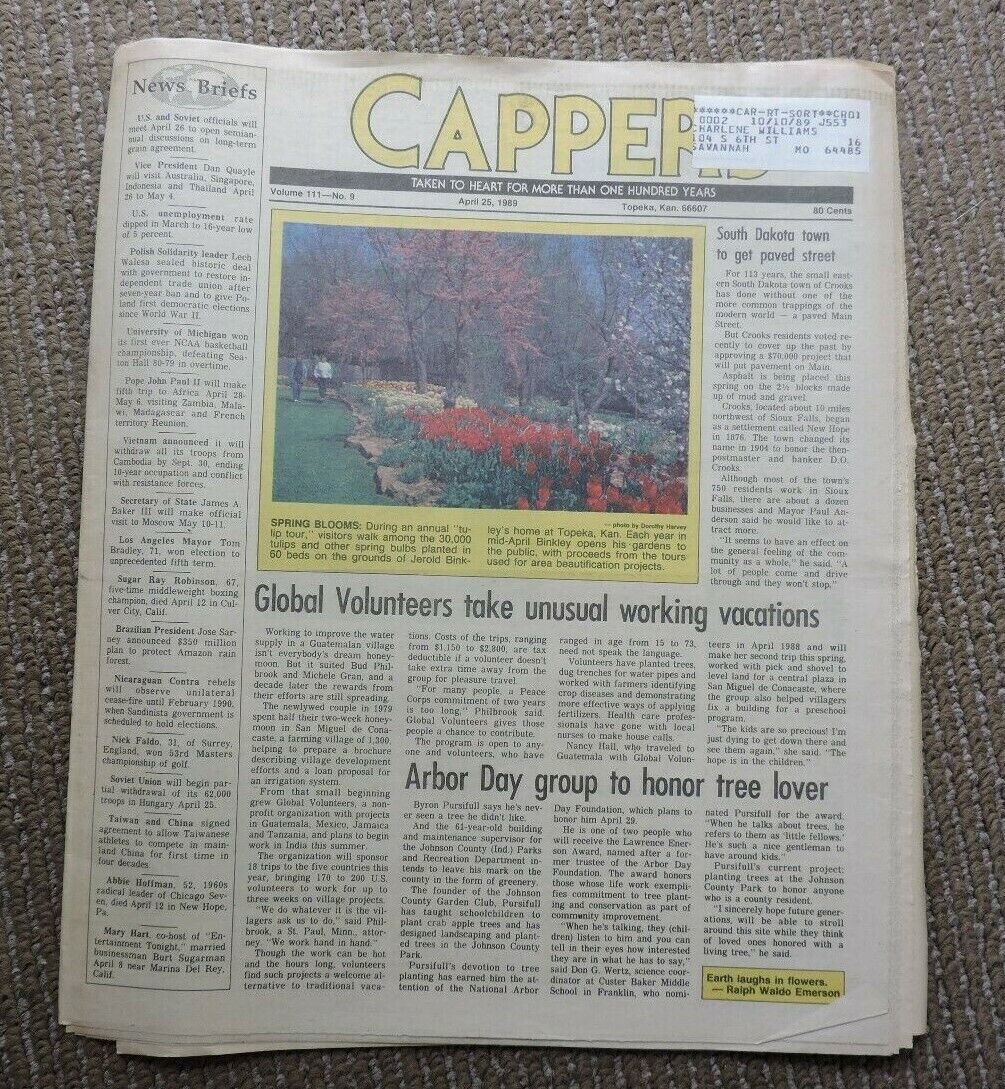 Capper's Newspaper (Topeka, Kansas) - Volume 111, No. 9 (April 25, 1989)
