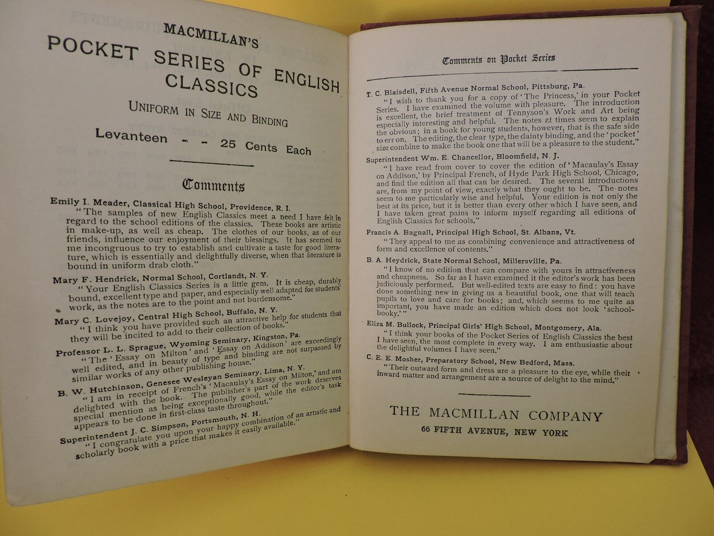 LONGFELLOWS EVANGELINE 1905  MACMILLANS POCKET BOOKS