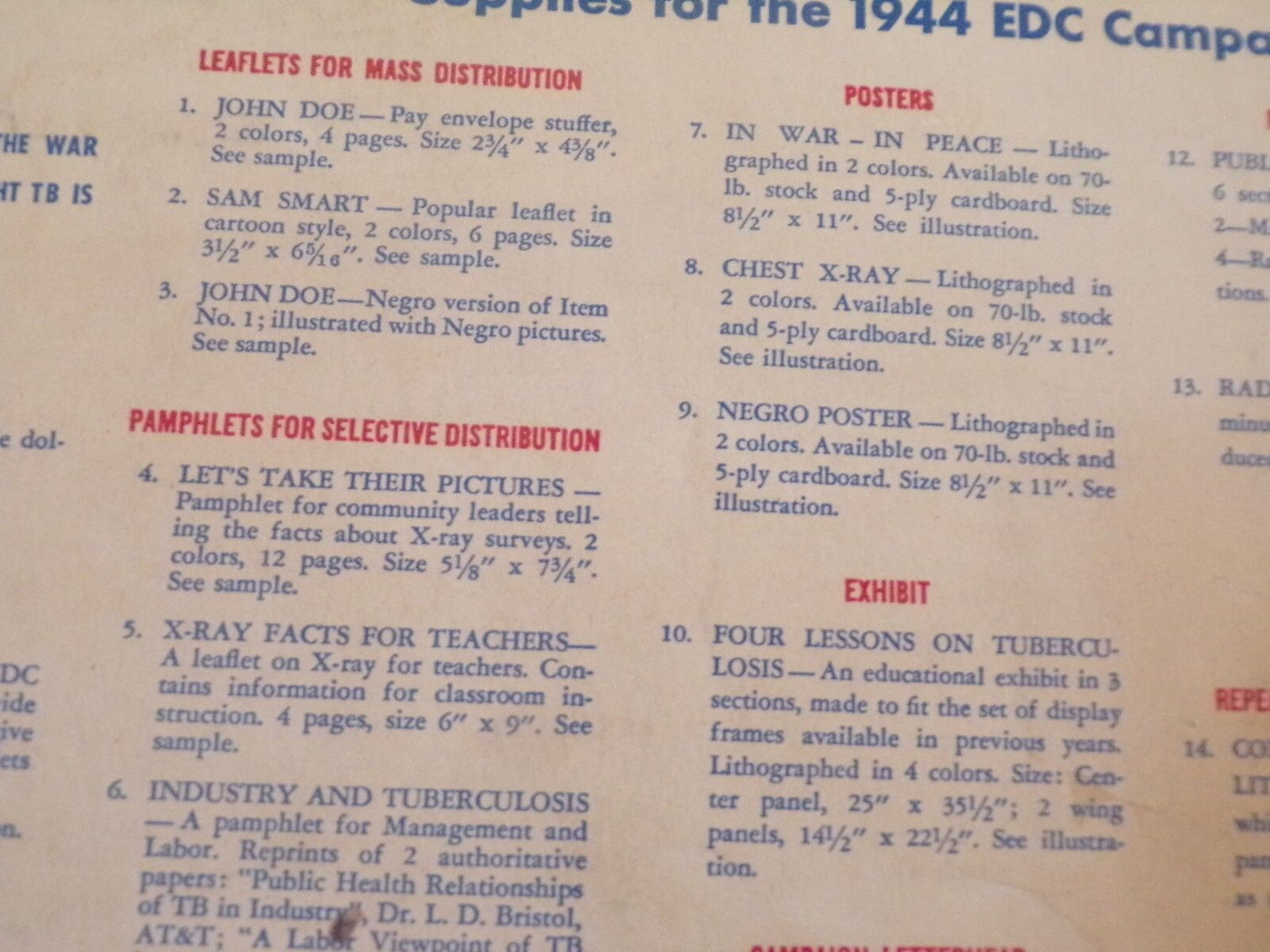 Early Diagnosis Campaign For the 1944 EDC Campaign Envelope