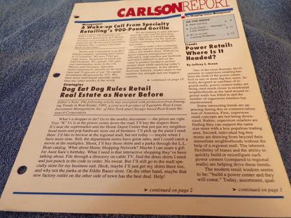 The Carlson Report for Shopping Center Management - May 1995 Edition