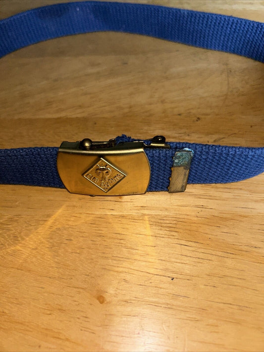 Official Cub Scouts (Blue) Uniform Belt and Belt Buckle: Up to size 29