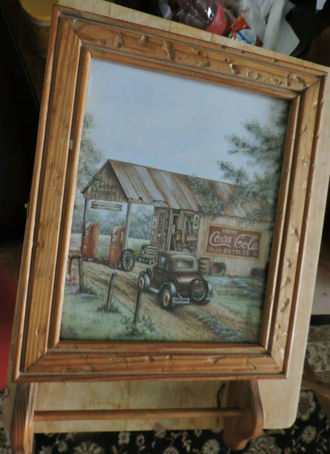 WALL  HANGING CABINET-17X10.5X3.5 INCHES WITH COCA COLA PICTURE ON FRONT, OPENS