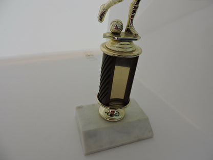 SOCCER TROPHY-9.5 INCHES TALL,3X4 WHITE MARBLE  BASE