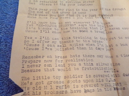 Unpublished Poem WWII "Goodbye 1945" Author: Major Joshua Taylor