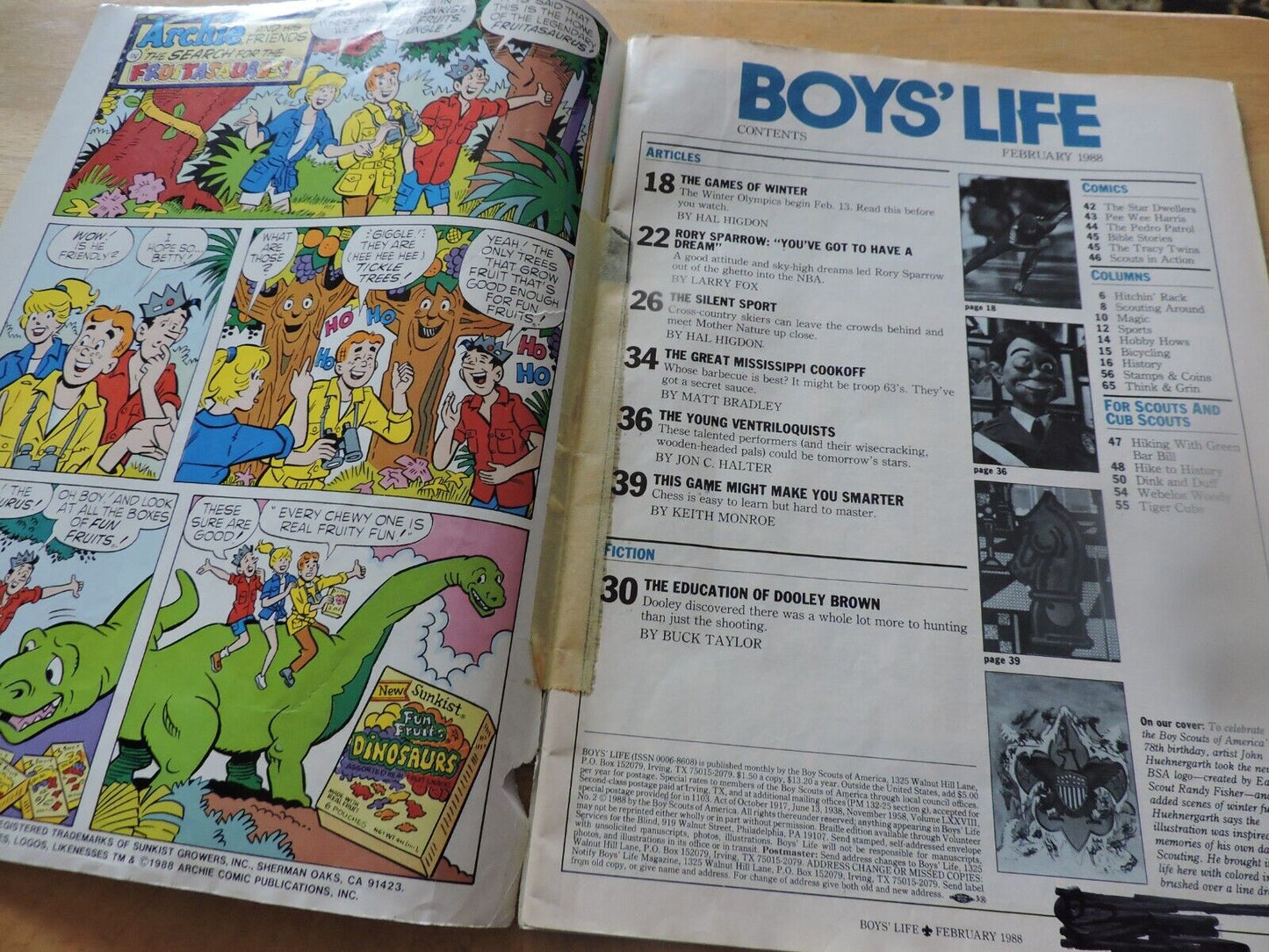 BOYS' LIFE MAGAZINE--FEBRUARY 1988--YOUR GUIDE TO THE WINTER OLYMPICS