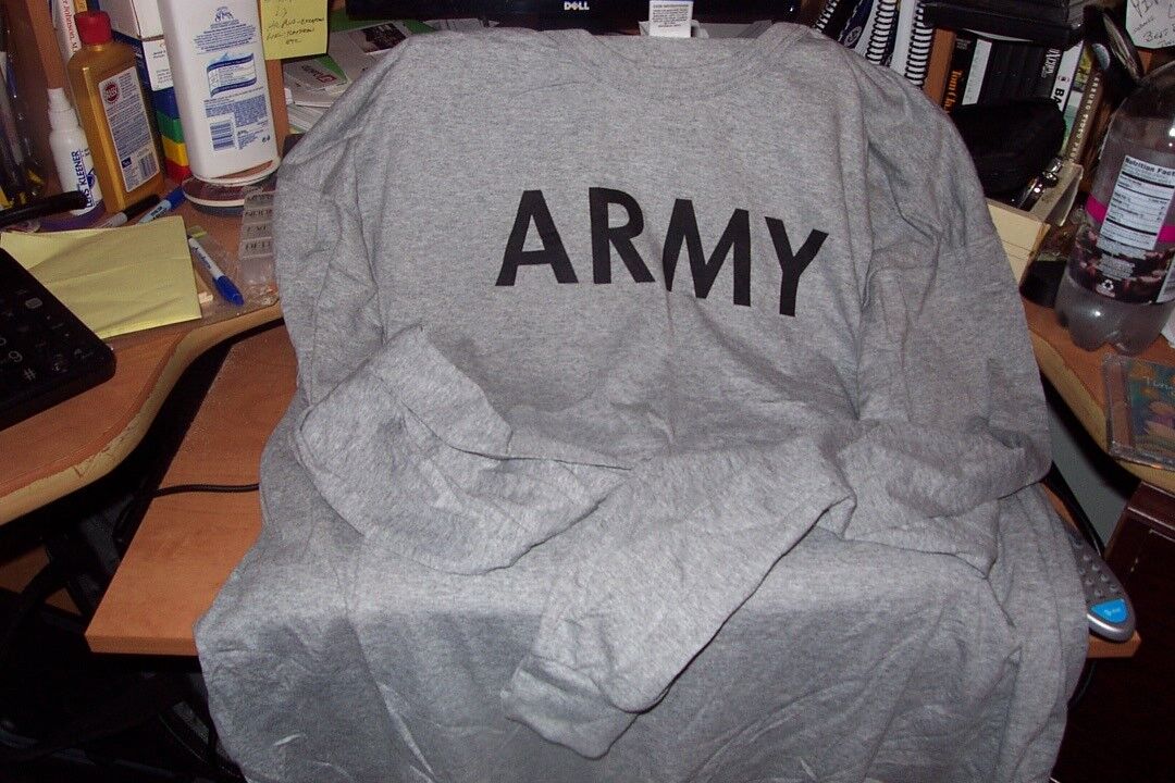 Grey, Long Sleeved ARMY T-Shirt, Brand New