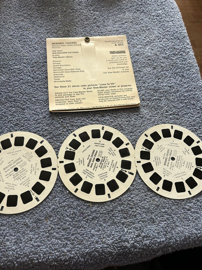 VIEW MASTER 3D REELS:  MERAMEC CAVERNS  3 REELS--OPENED PACKAGE
