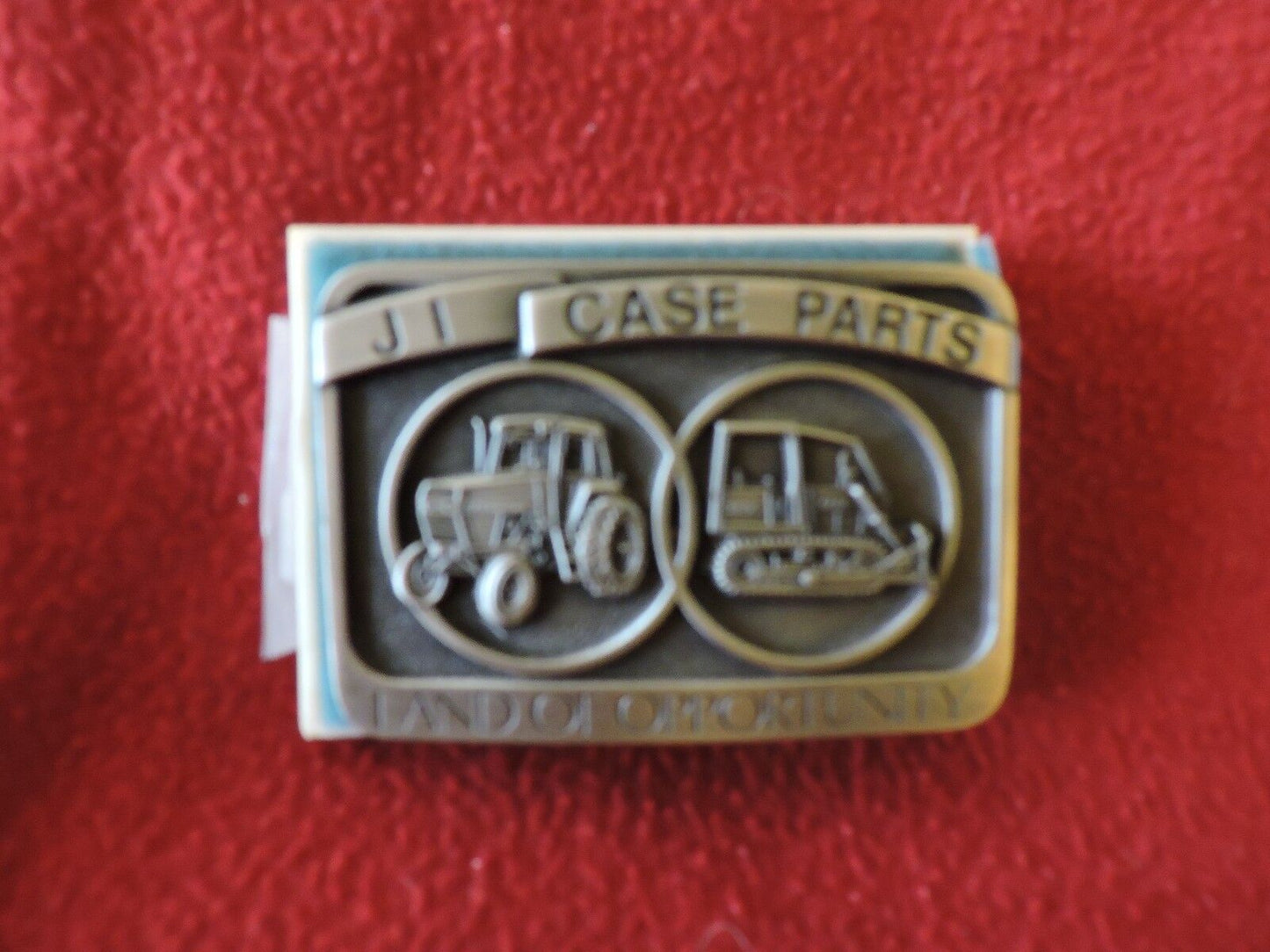 VINTAGE 1986-JI CASE PARTS TRADE FAIR PEWTER BELT BUCKLE-GIFT EDITION #149
