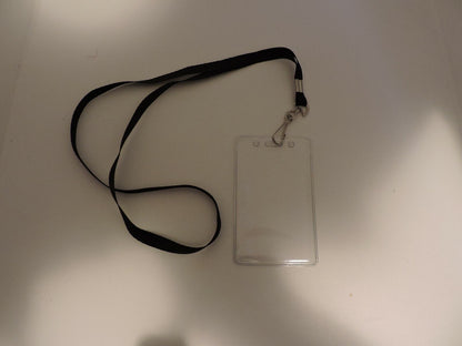 Lot of 28 Clear Plastic Badge Holders with Lanyards