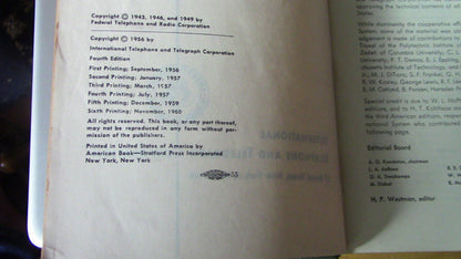 VINTAGE REFERENCE DATA RADIO ENGINEERS HANDBOOK- (1960 COPYRIGHT)