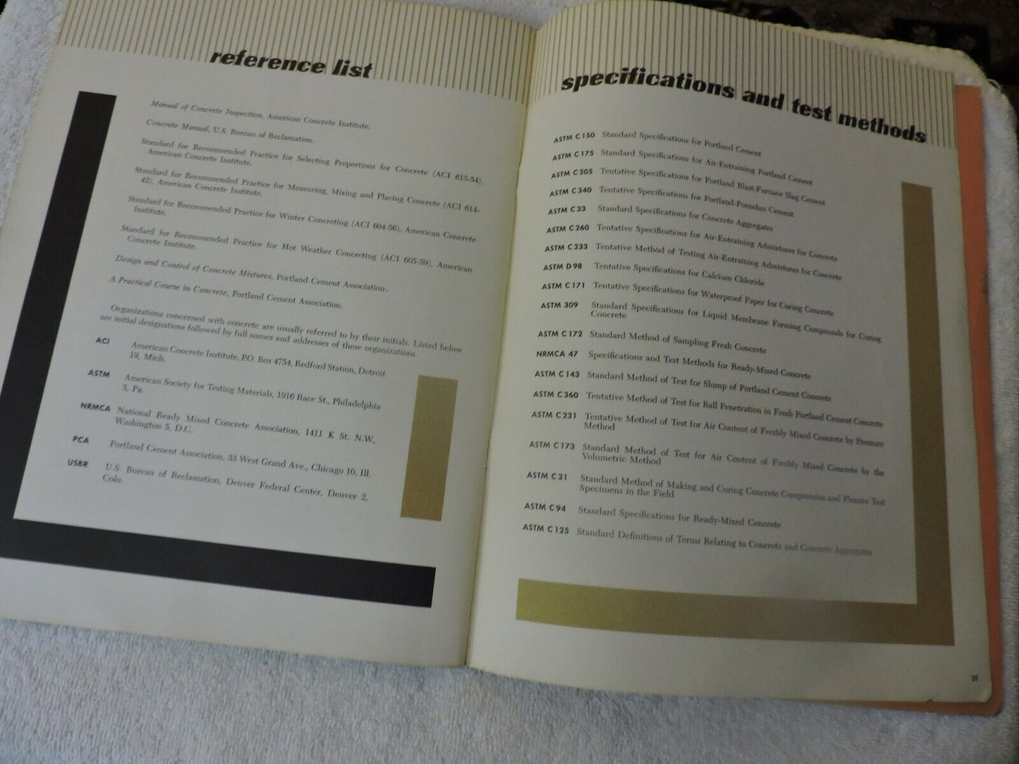 CEMENT MASON'S MANUAL FOR RESIDENTAL CONSTRUCTION "PORTLAND CEMENT" 1960