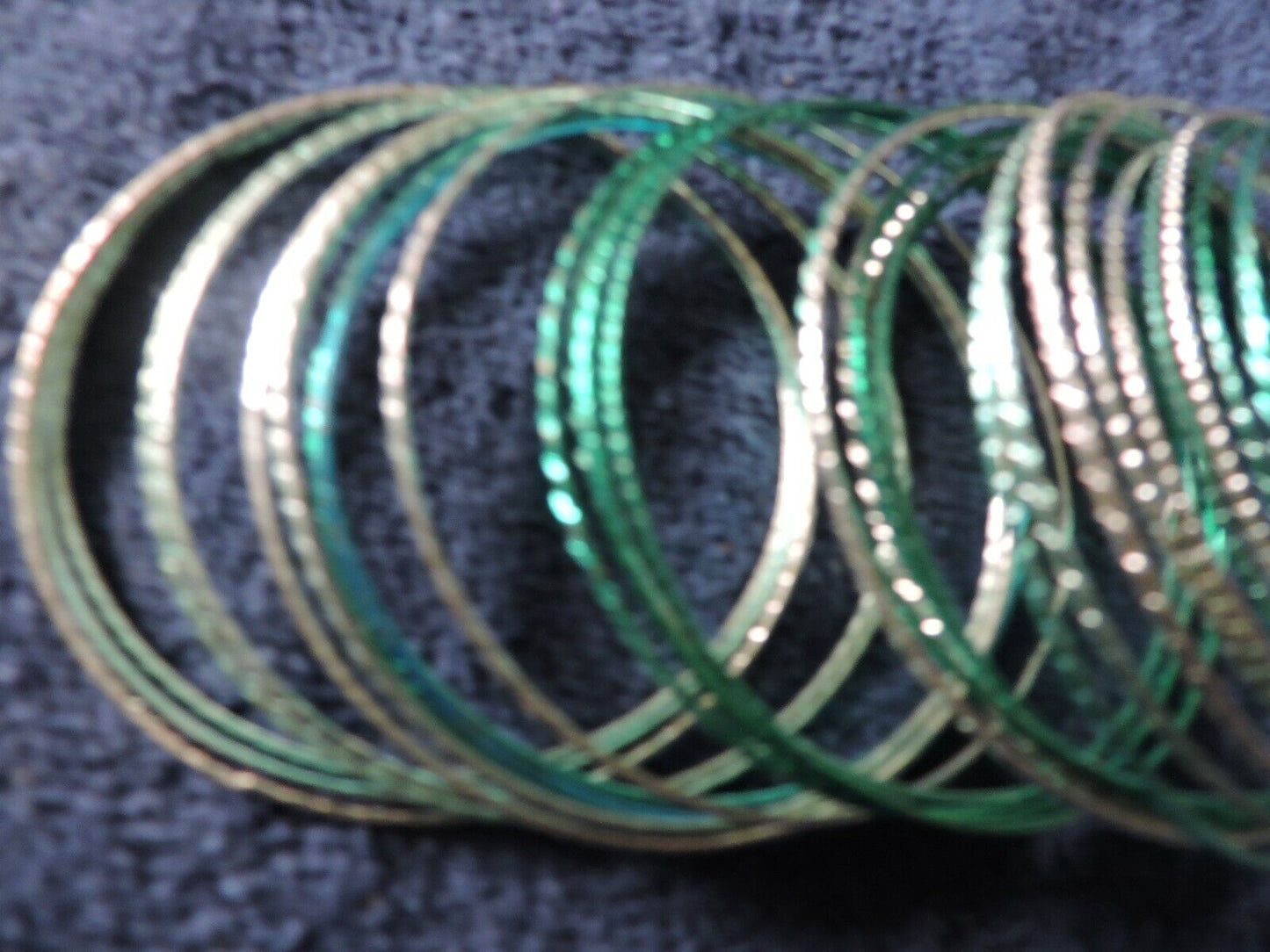 SILVER AND GREEN  BANGLE BRACELOTS (30+)