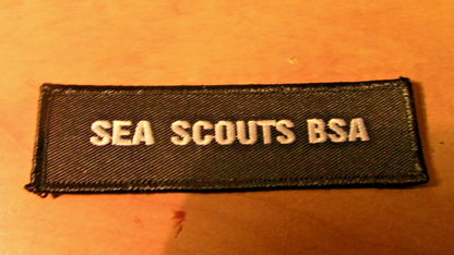 BSA: "Sea Scouts BSA" Black Uniform Patch (Brand New)