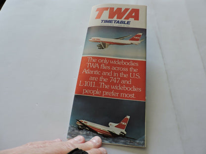 TWA  TIMETABLE APRIL1-25, 1981