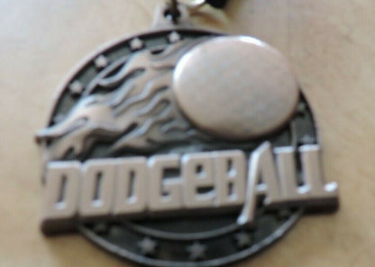 DODGEBALL  2 INCH  MEDAL WITH 2019  BLACK RIBBON  ENGRAVABLE