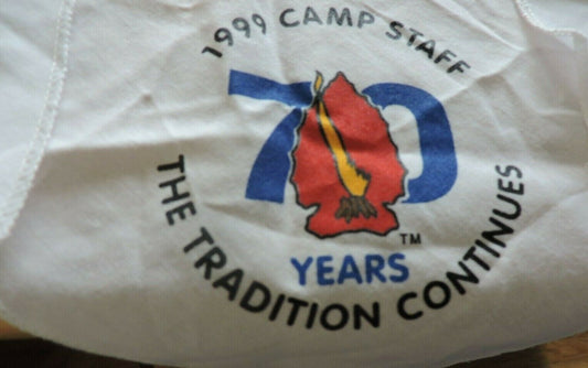 OFFICIAL BSA WHITE 1999 CAMP STAFF 70 YEARS THE TRADITION CONTINUES