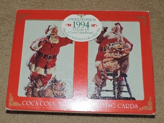 Coca-Cola Nostalgia Playing Cards in Colorful/Collectable Tin- Christmas Themed