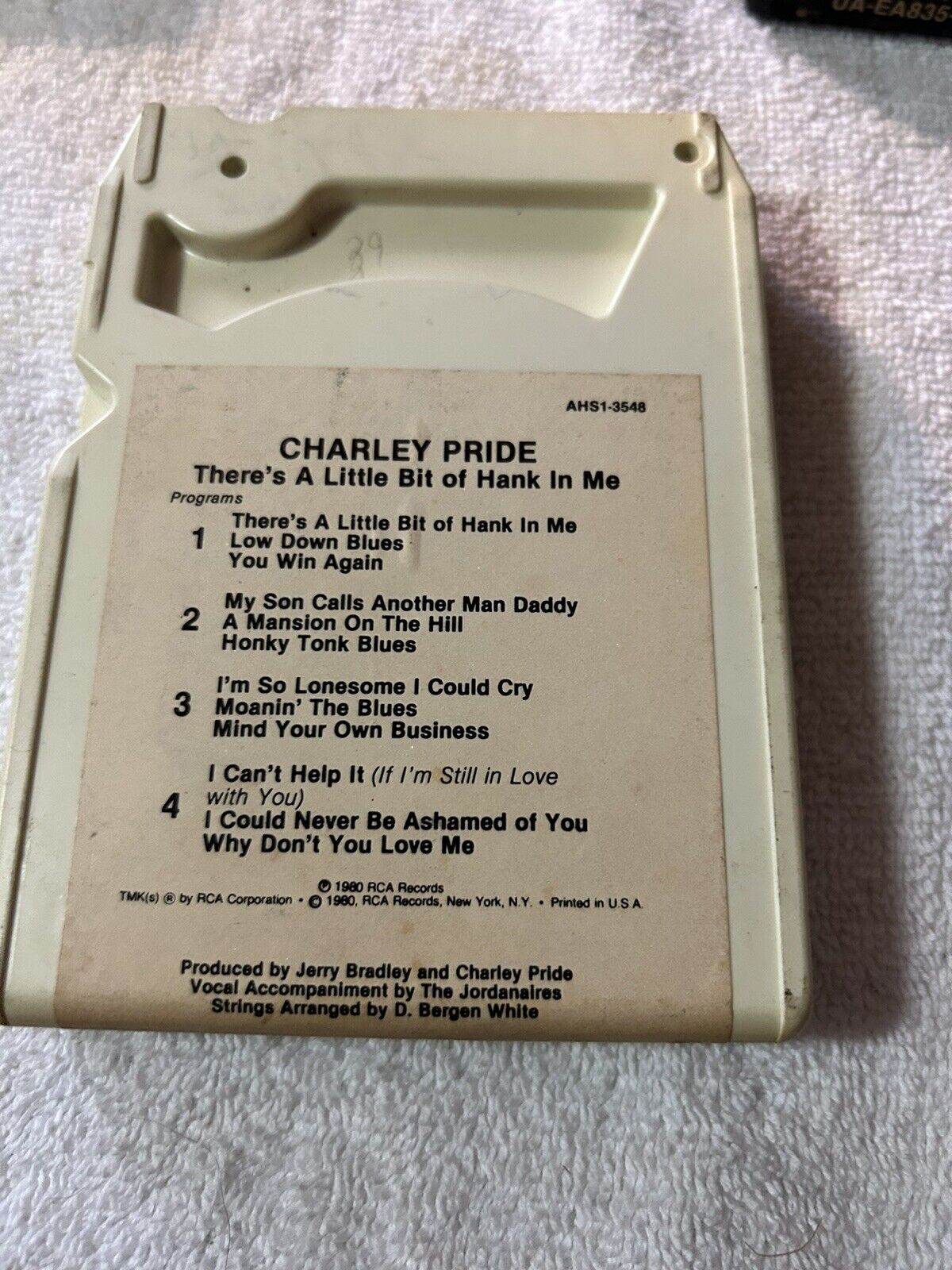 8 TRACK TAPE:   CHARLEY PRIDE, THERE'S A LITTLE BIT OF HANK IN ME 1980