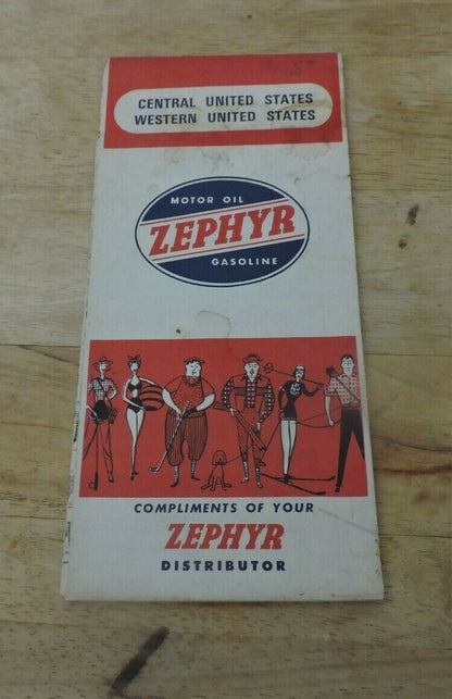 Zephyr Motor Oil Gasoline Central and Western United States Map 1971