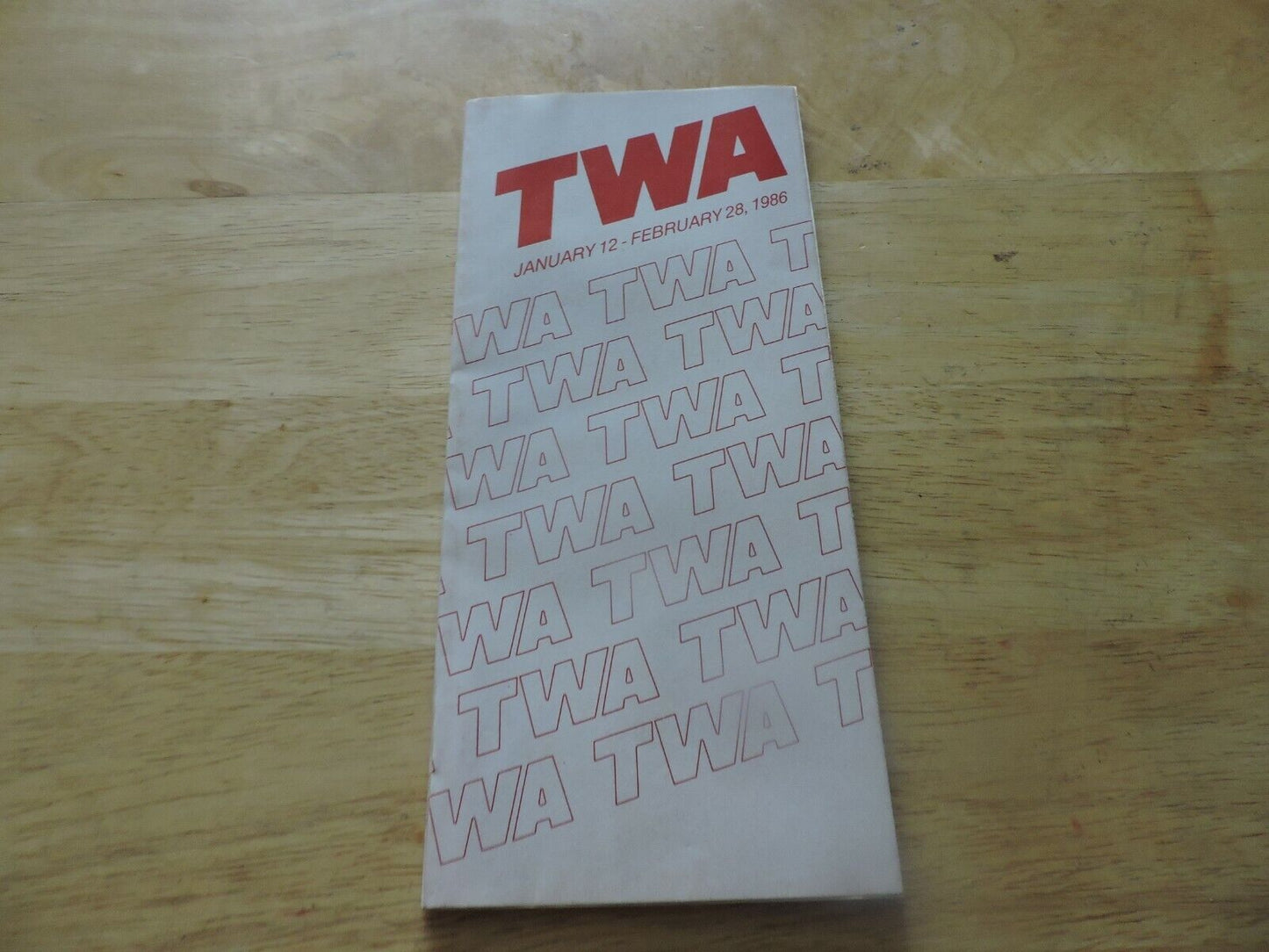 TWA Timeline Effective January 12- February 28 1986