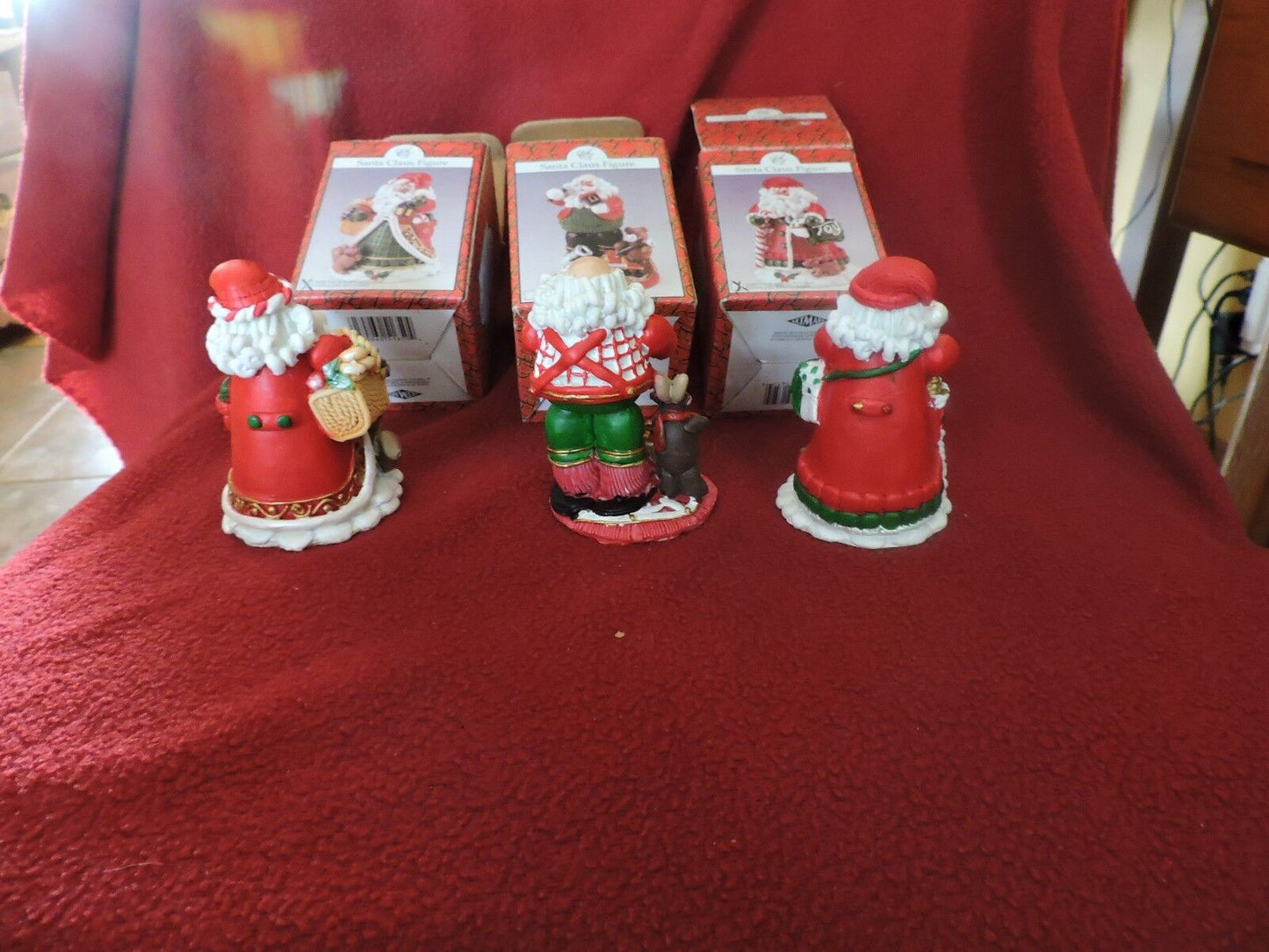 SET OF THREE SANTAS--ARTMARK--3.5 INCHES TALL