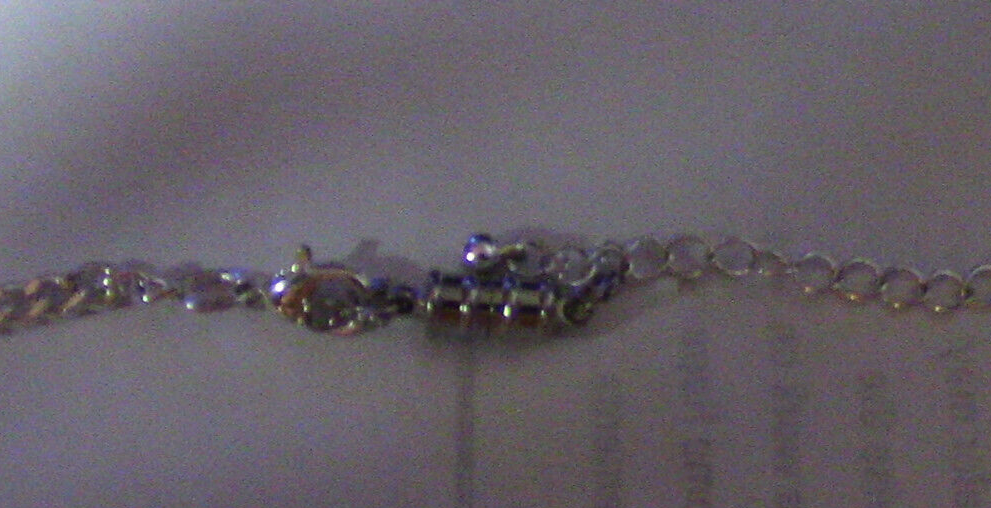 Beautiful Necklace: Blue Stones inlaid into Silver Necklace (20"  End to End)