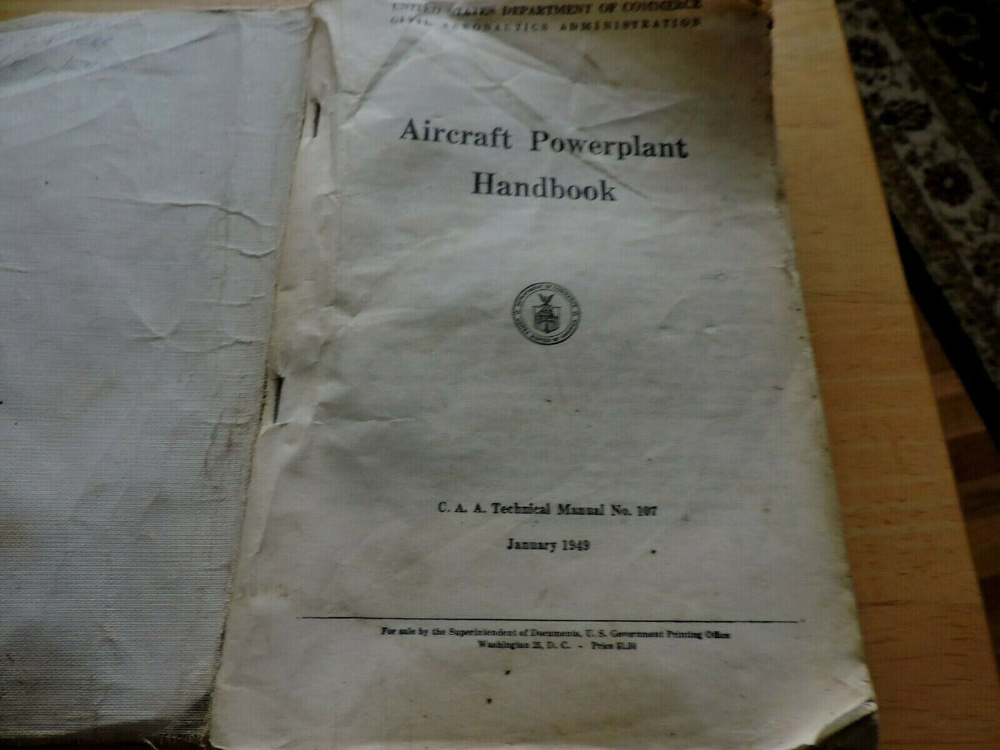AIRCRAFT POWERPLANT HANDBOOK JANUARY 1949, US DEPARTMENT OF COMMERCE CIVIL AERON