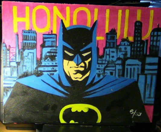 "Batman, Honolulu" Acrylic Painting, Artist Signed/Numbered (8 of 20)