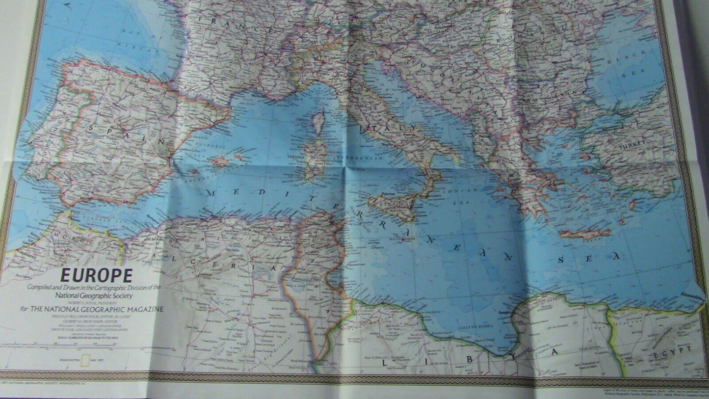 The National Geographic Magazine Map of Europe & Celtic Europe 1977