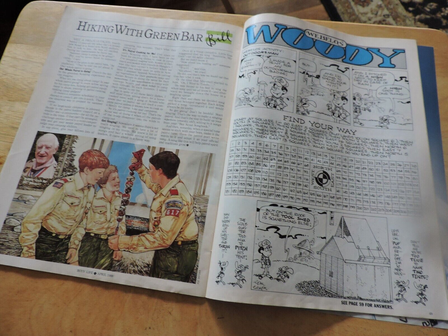 BOYS' LIFE MAGAZINE-APRIL 1988--THE GREAT SCOUT TROUT BOUT
