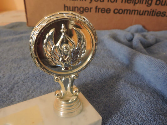 Volleyball Trophy, White, Marble Base (5
